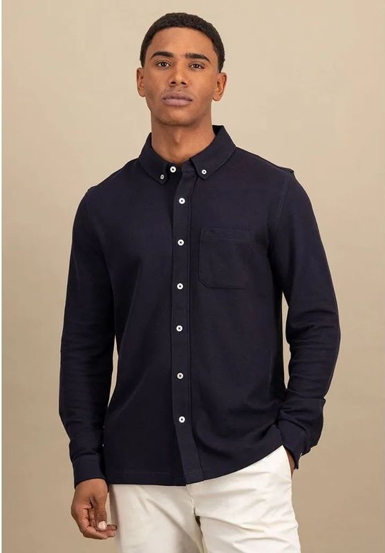 Fynch Hatton - Lange Mouw Poloshirt - Premium Katoen