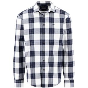 Fynch-Hatton - Overhemd - Marine - Geruit - Regular Fit