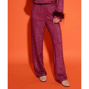 Mira Pants - Rood - Harembroek - Wijd Uitlopende Pijp - Metallic Glans