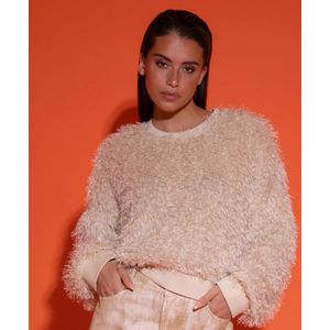 Studio Amaya - Fav - Sweater - Beige - Fluffy Textuur - Cropped Pasvorm