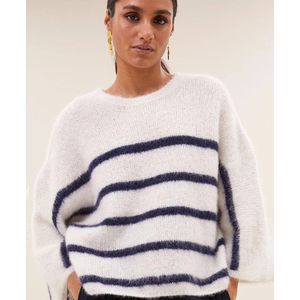 by-bar - Trui Fleur - Wit - Sweater
