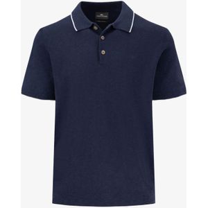 Fynch-Hatton - Poloshirt - Blauw - Katoen/Linnen - Regular Fit