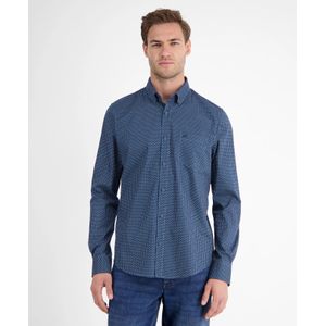Lerros - Overhemd - Storm Blue - Lange Mouwen - Ornamentpatroon