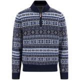 Fynch Hatton - 1510365 - Half Rits Trui - Wol - Noors Patroon