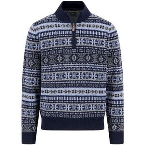 Fynch Hatton - 1510365 - Half Rits Trui - Wol - Noors Patroon