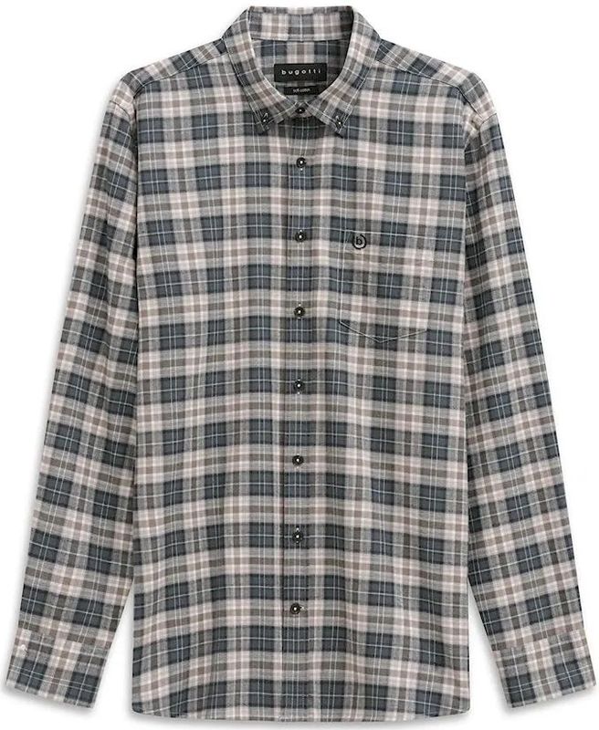 Bugatti - Vrijetijdsoverhemd - Katoen - Regular Fit - Knoopsluiting