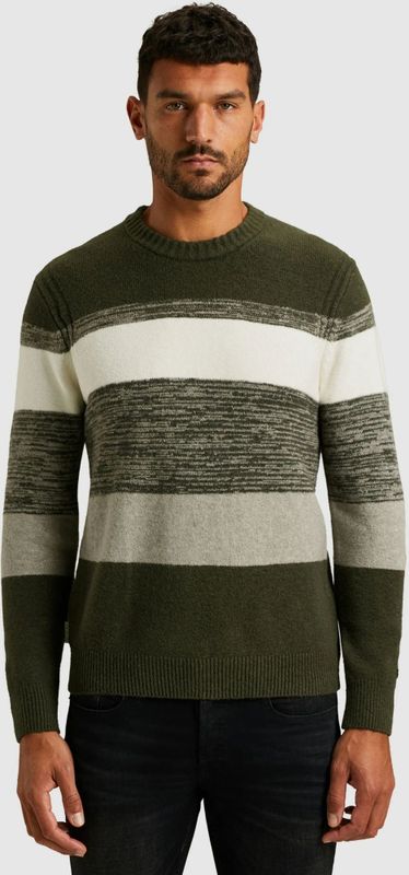 Cast Iron Trui ronde haLange mouw Groen