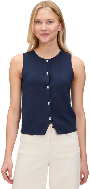 Betty & Co - Gebreid Vest - Blauw - Dames