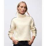 Street One - Dames Sweater - Beige - Opstaande Kraag