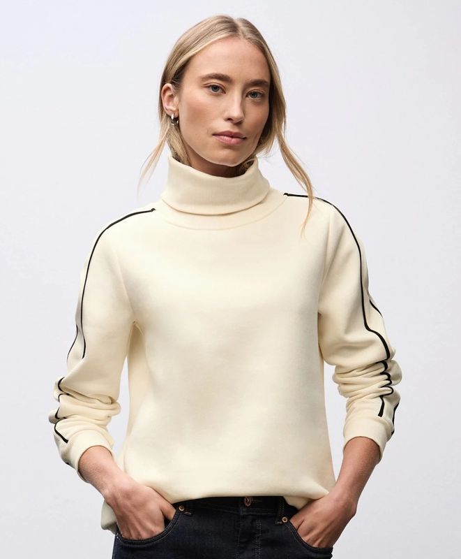 Street One - Dames Sweater - Beige - Opstaande Kraag