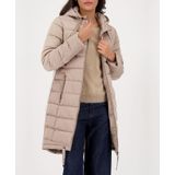 Monari - Gewatteerde Jas - Truffle - Met Ronde Hals