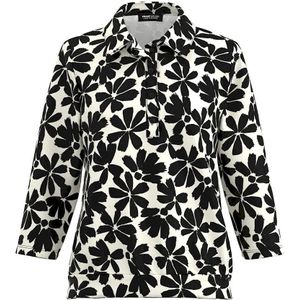 Frank Walder - NOS-725407505 - T-shirt - Zwart-wit - Bloemendessin