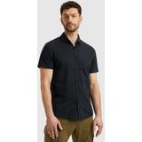 PME Legend - Casual Overhemd - Blauw - Korte Mouwen - Klassieke Kraag