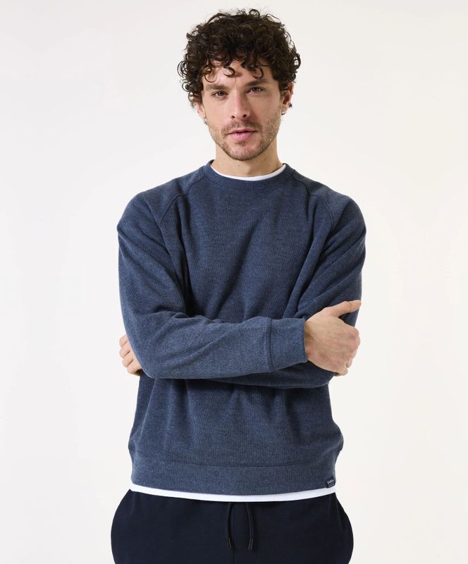 GARCIA - Sweater - Blauw - 50% Katoen - 50% Gerecycled Polyester