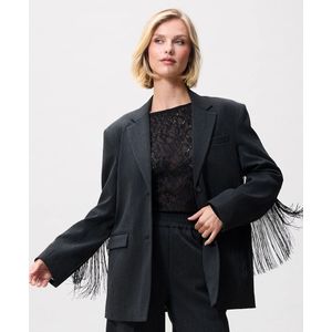 Catwalk Junkie - Blazer - Grijs - Detachable Fringes