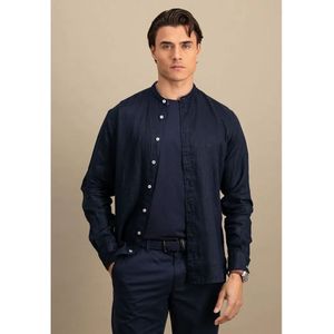 FYNCH-HATTON - Overhemd - Navy - Linnen - Regular Fit