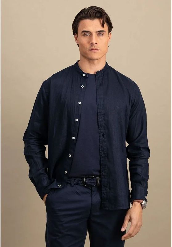 Fynch-Hatton - Overhemd - Lichtblauw - 100% Premium Linnen