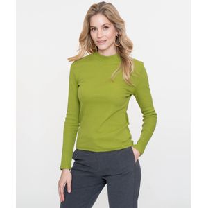 Geisha - T-shirt KM - Rib Turtle - Groen