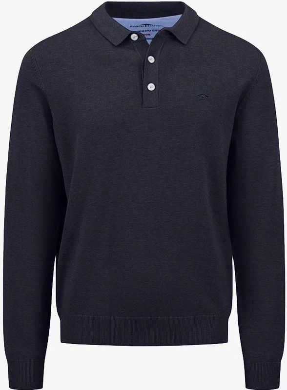 Fynch Hatton - 1414240 - Poloshirt - Effen Kleur - Lange Mouw
