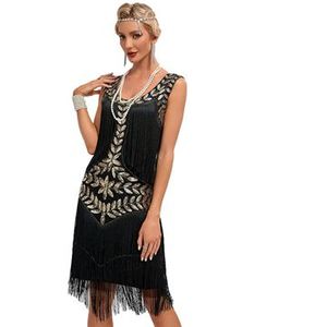 Luxe Charleston Twenties Jurk Gladys Zwart