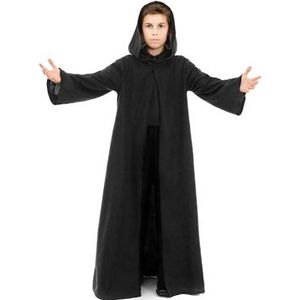 Fantasy Cape Capuchon Zwart Kind