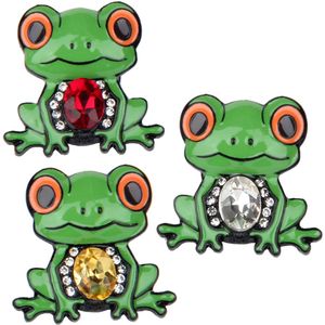 Kikker Broche Set Rood/Wit/Geel