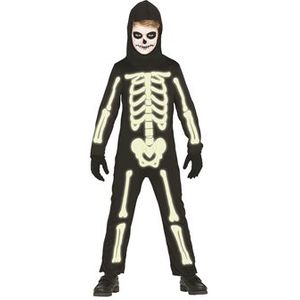Glow in the dark skelet kostuum jongen