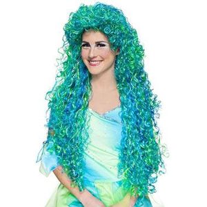 Pruik Mermaid Blauw/groen