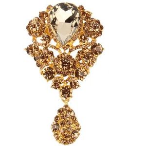 Luxe Broche Diamant Met Hanger Goud
