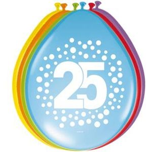 25 Jaar Ballonnen stippen (8 stuks)