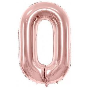 Folie Ballon Cijfer 0 Rosé (80 cm)