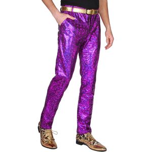 PARKLEES Heren nachtclub metallic gouden pak broek/rechte been broek, Goud, 38