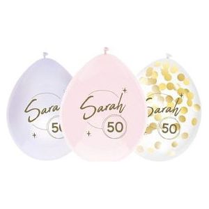 Ballonnen Sarah 50 Roze/Paars (6 stuks)