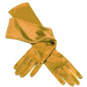 Handschoenen Elastisch Satijn Goud 48 cm