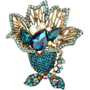 Luxe Broche Boeket Turquoise