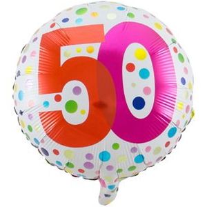 Folieballon 50 Dots kleur (45 cm)