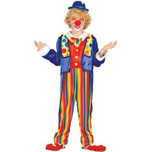 Clown Kostuum Rood/Blauw Kind