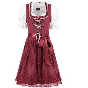 Luxe Dirndl Gestippeld Wijnrood 3-delig