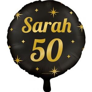 Folieballon Sarah 50 jaar Zwart (45 cm)