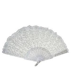 Handwaaier - Wit Creme - Polyester - Decoratief