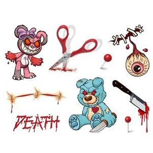 Halloween Tattoo's Horror Teddybeer