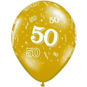 Gouden 50 Jaar Ballonnen 28cm (25 stuks)