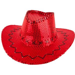 Cowboyhoed Glitter Rood