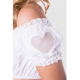 Dirndl blouse met hartje ecru
