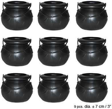 Totally Halloween - Heksenketel - 6 Stuks - Zwart - Hoogwaardig Materiaal