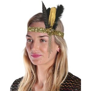 Fashband Boho Kopf Kette Gold Vintage Kopfstück geschnitzt Wasser