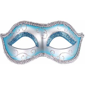 Venice oogmasker turquoise-zilver