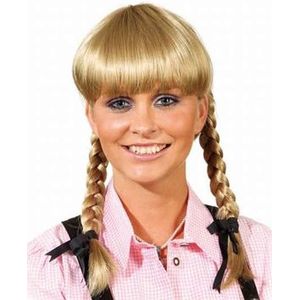 Pruik Vlechten Donker Blond