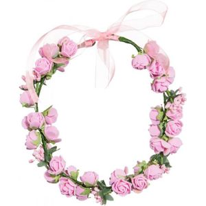 Bloemenkrans roze rozen