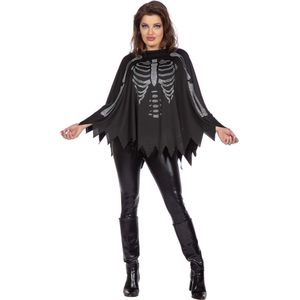 Wilbers - 4959 - Poncho - Zwart - Squelette met Strass - Halloween Carnaval